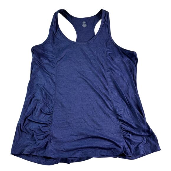 Gaiam Womens Energy Yoga Slim Fit Tank sz XL Maritime Blue Heather New with Tags - Picture 1 of 10